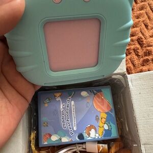 Kids Educational Toy - Mint Green Portable Device with Pink Screen